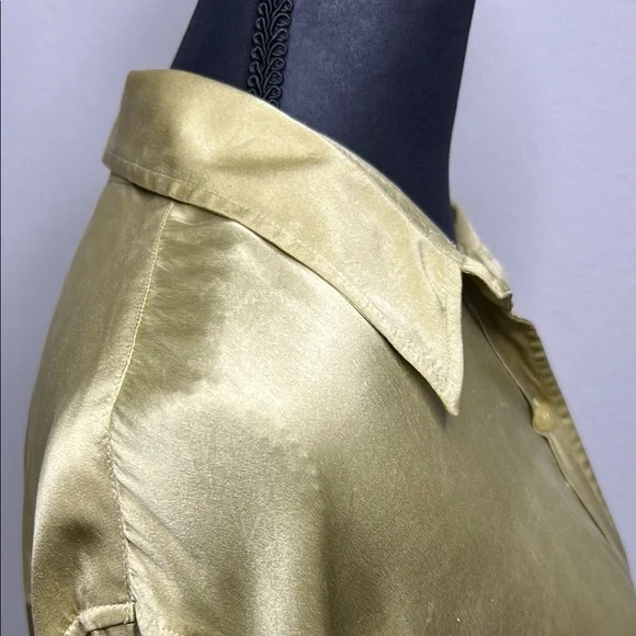 Evan Picone SILK light olive green long sleeve Blouse - Picture 1 of 11